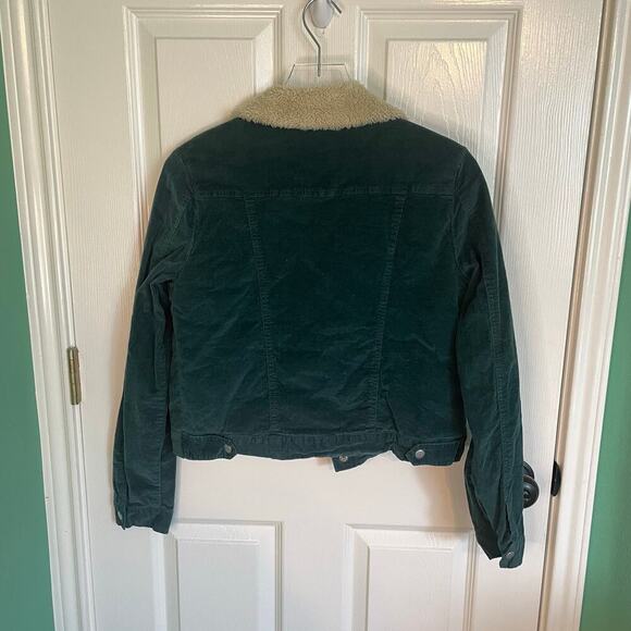 HYFVE Green Corduroy Jacket Sherpa Lined 70s Style Jacket Girls Size Large - Picture 7 of 7